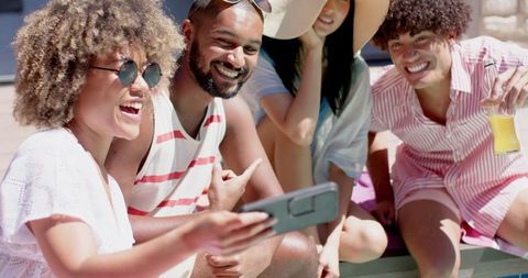 Diverse Friends Enjoying Outdoor Selfie Session Together