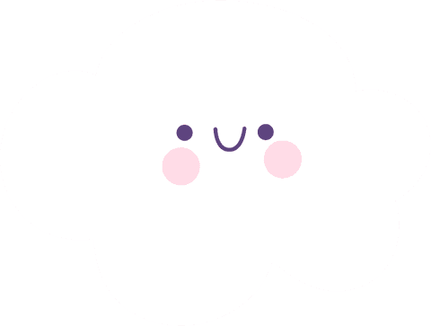 Playful cartoon cloud with pink cheeks on transparent background