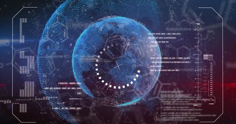 Futuristic Global Network Interface with Molecular Structures - Download Free Stock Images Pikwizard.com