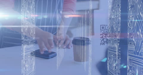 Digital Payment with Futuristic Interface Overlay