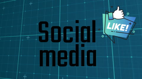 Digital Social Media Concept with Like Icon Over Blue Grid