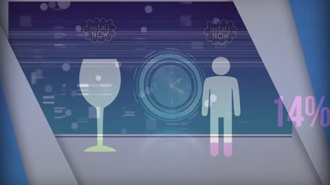 Abstract Digital Animation with Clock and Overlay Components