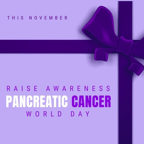 Pancreatic Cancer Awareness Month with Purple Ribbon - Download Free Stock Templates Pikwizard.com