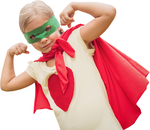 Transparent Superhero Child Wearing Red Cape and Mask Posing Strong - Download Free Stock Videos Pikwizard.com