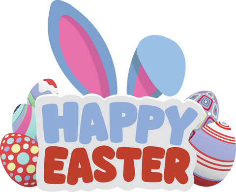 colorful happy easter greeting with bunny ears on transparent background - Download Free Stock Videos Pikwizard.com