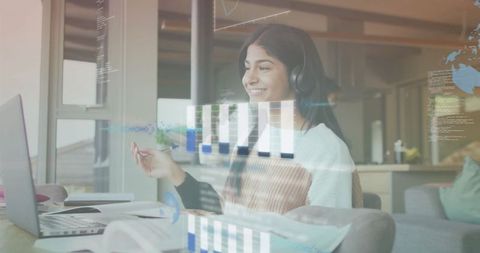 Teen girl remote learning technology with supportive mother