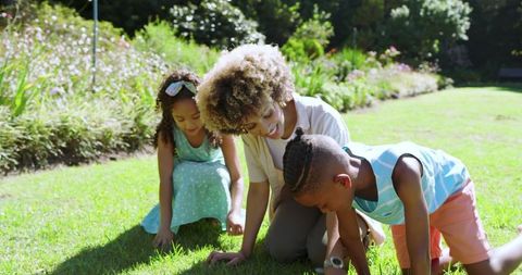 Happy family enjoying quality time outdoors on sunny day