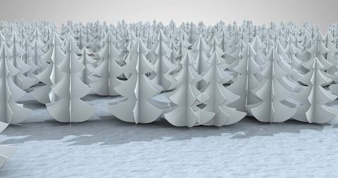 Dreamlike Snowy Christmas Tree Forest in Winter Wonderland