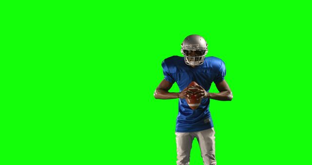 American Football Player Wearing Helmet with Green Screen Background - Download Free Stock Images Pikwizard.com