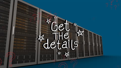 Animated Text Over Data Server Rack with Global Business Theme