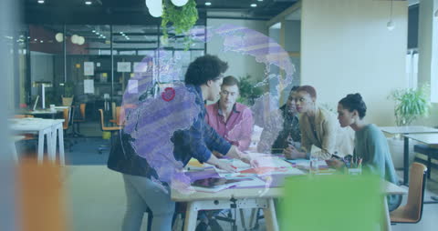 Global Business Collaboration in Modern Office Environment