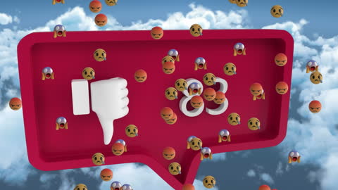 Dislike Social Media Reaction with Floating Emoticons