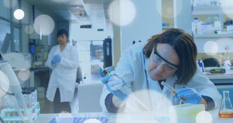 Scientist Conducting Experiment in Research Laboratory Setting