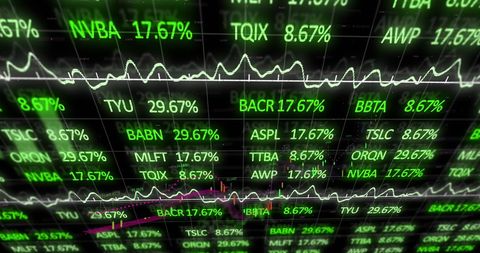Dynamic Financial Data Display on Electronic Grid - Download Free Stock Images Pikwizard.com