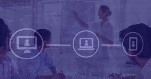 Digital Networking Concept with Business Presentation and Icons