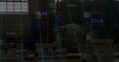 Industrial automation with digital tech in manufacturing plant