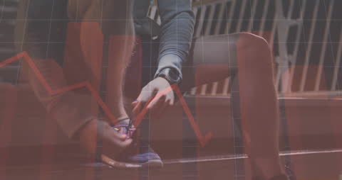 Financial Data and Athlete Preparing for Action