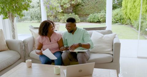 Couple Teamwork Budgeting Finances at Home