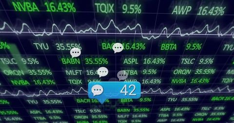 Real-time trading interface with notifications and ticker display