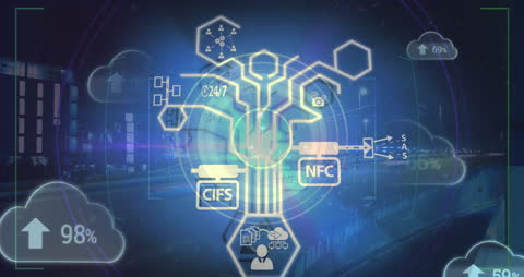 Global Digital Interface and Networking Technology Concept