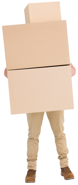 Transparent View of Man Holding Large Cardboard Boxes - Download Free Stock Videos Pikwizard.com