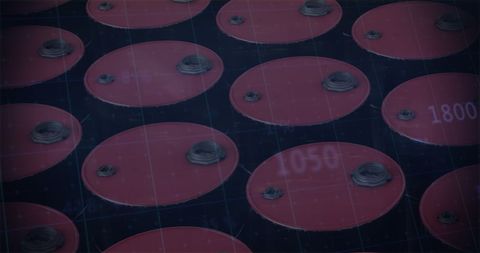 Global Finance and Security Concept With Locked Barrels