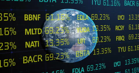 Global Financial Data Processing with Digital Globe Overlay