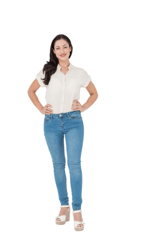 confident caucasian woman posing on transparent background - Download Free Stock Videos Pikwizard.com