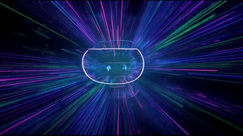 Dynamic Neon Light Beams Unveiling Futuristic Portal Tunnel