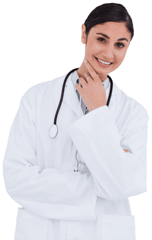 Confident Female Doctor in Thought, Transparent Background - Download Free Stock Videos Pikwizard.com
