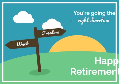 Retirement Journey with Work vs Freedom Signpost - Download Free Stock Templates Pikwizard.com