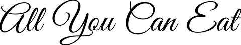 this vector illustration showcases bold 'all you can eat' typography on a transparent background. perfect for use in restaurant marketing, promotional materials, and menu designs. ideal for culinary businesses looking to emphasize unlimited dining offers or special tasting events. the modern and clear style makes it versatile for both print and digital media.