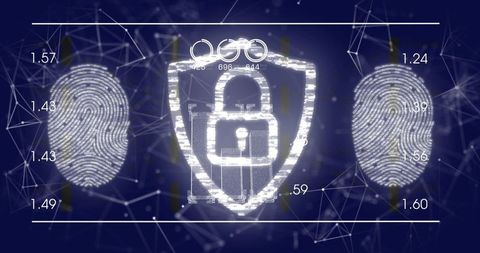 Cybersecurity Concept Fingerprints with Digital Lock Illustration - Download Free Stock Images Pikwizard.com