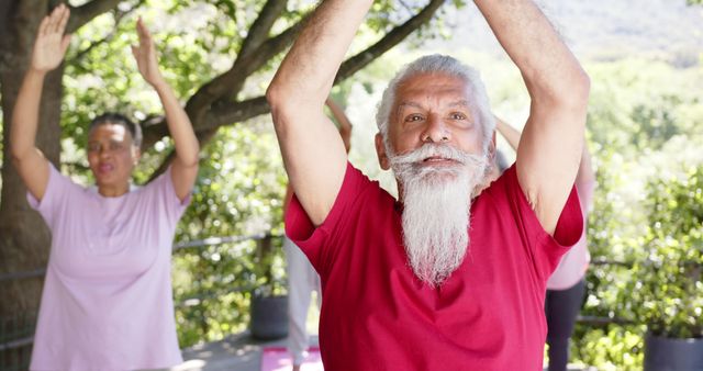 Seniors Enjoying Outdoor Yoga for Health and Wellbeing - Download Free Stock Images Pikwizard.com