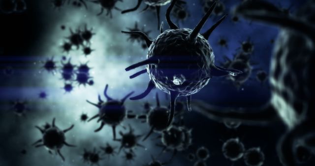 Microscopic View of Viruses Floating in Dark Environment - Download Free Stock Images Pikwizard.com