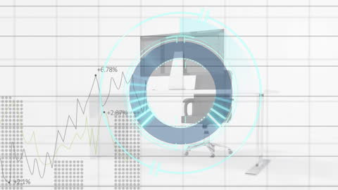 Digital Scope and Financial Data with Modern Workspace Concept
