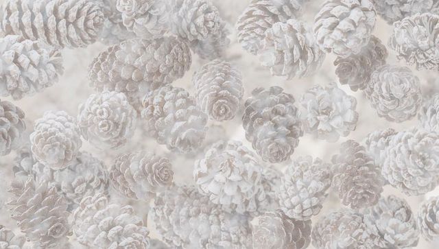 Snow-Dusted Pine Cone Pattern Creating Soft Winter Texture for Seasonal Design