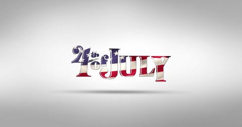 Patriotic 4th of july greeting with waving american flag
