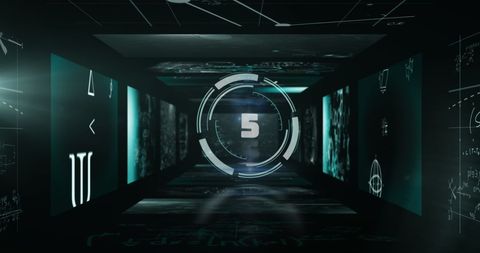 Futuristic Digital Countdown with Scientific Equations - Download Free Stock Images Pikwizard.com