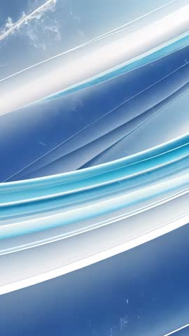 Vertical opening revealing curved light ribbons gliding over blue gradient with sparkles