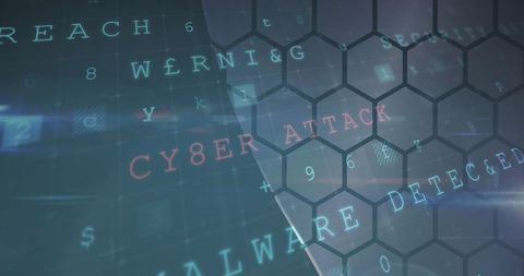 Digital Security Risk with Cyberattack Warning on Hexagonal Grid - Download Free Stock Images Pikwizard.com