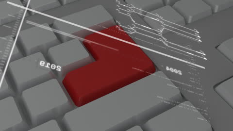 Data Processing Concept over Computer Keyboard