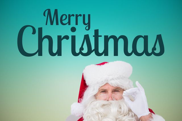 Santa Claus Wishing Merry Christmas with Cheerful Gesture - Download Free Stock Templates Pikwizard.com