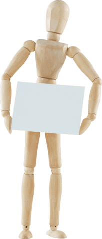 transparent wooden mannequin holding blank sign for creative use - Download Free Stock Videos Pikwizard.com