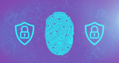 Biometric Fingerprint with Security Icons on Digital Network - Download Free Stock Images Pikwizard.com