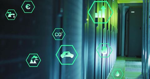Eco Technology and Digital Data Processing in Server Room - Download Free Stock Images Pikwizard.com