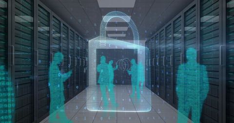 Digital security concept with locked data server