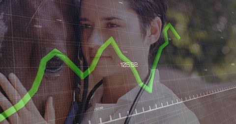 Equine Veterinarian Monitoring Horse with Innovative Tech Interface