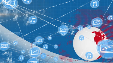 Global Network Connections with Music and Digital Icons