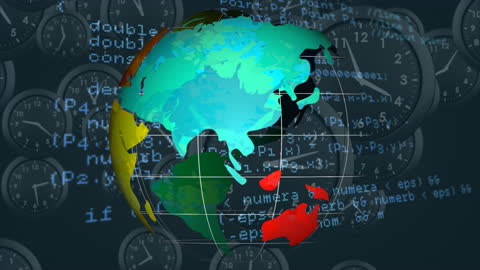 Global Connections and Technology with Animated Globe